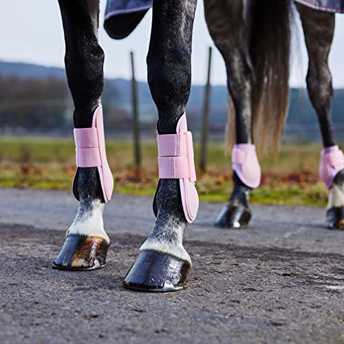 HORZE Chicago Protective Horse Tendon Boots - Lightweight Open Front Boots for Jumping, Trail Riding, and Turnout (Pair) - Lady Light Pink - Horse - Image 2