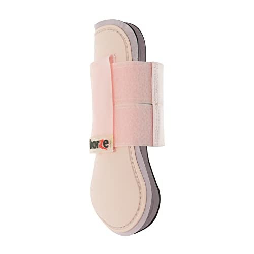 HORZE Chicago Protective Horse Tendon Boots - Lightweight Open Front Boots for Jumping, Trail Riding, and Turnout (Pair) - Lady Light Pink - Horse - Image 4