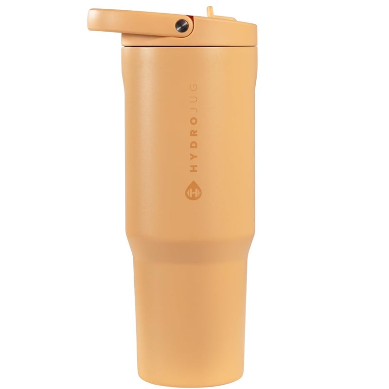 HydroJug Sport - Stainless Steel Tumbler with Straw, Vacuum Insulated, 40oz Leakproof Water Bottle, Ergonomic Design, Reusable, Dishwasher Safe, Rubber Base, Durable for Gym or Outdoors, Marigold - Image 1