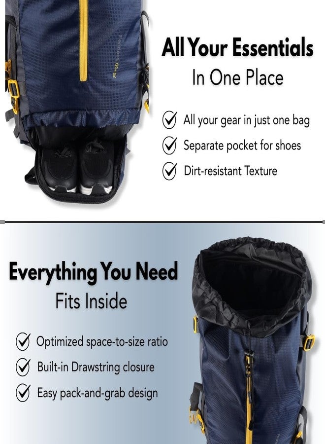 Impulse Rucksack bags 65 litres travel bag for men tourist bag travel backpack hiking trekking Bag camping Inverse with 1 year Warranty And Rain Cover - Image 4