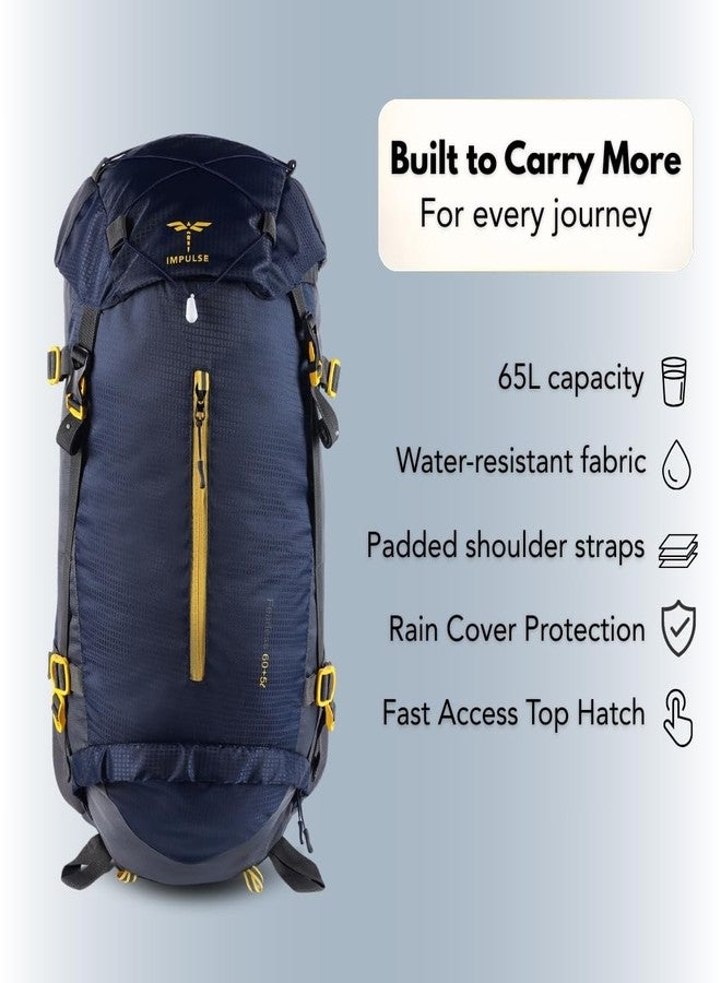 Impulse Rucksack bags 65 litres travel bag for men tourist bag travel backpack hiking trekking Bag camping Inverse with 1 year Warranty And Rain Cover - Image 3