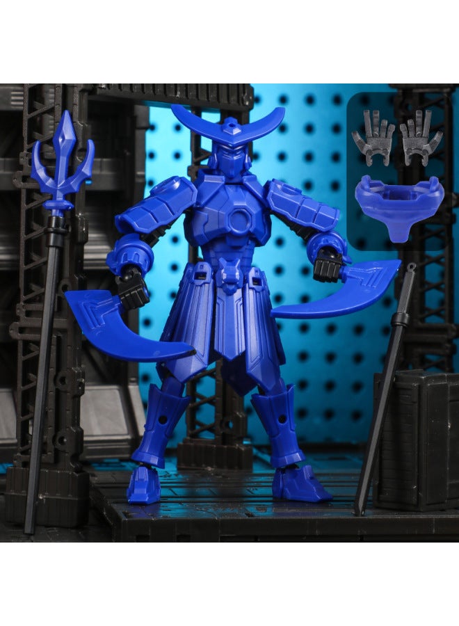 Mo Mecha Lucky Doll 13 Joints Movable 3D Printed Doll Toy 3Rd Generation Dummy Doll Solution-Color:Blue Ink Mecha  - Image 1