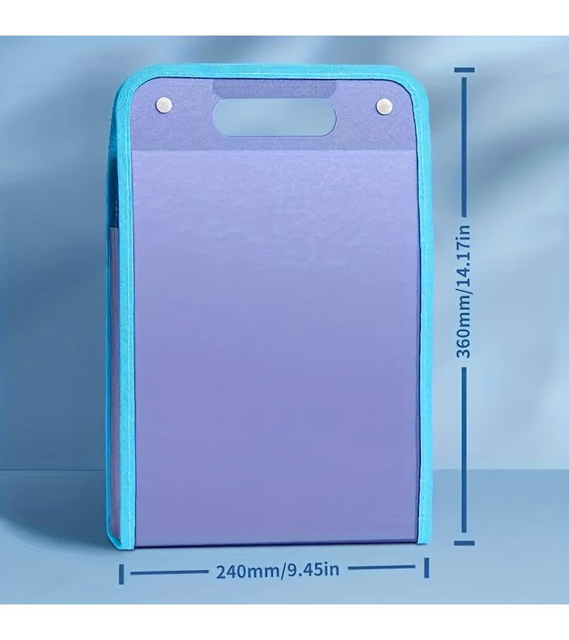 Sky Blue A4 Expanding File Folder With Handle 13 Pockets 360mm 240mm For Students Business Travel - Image 4