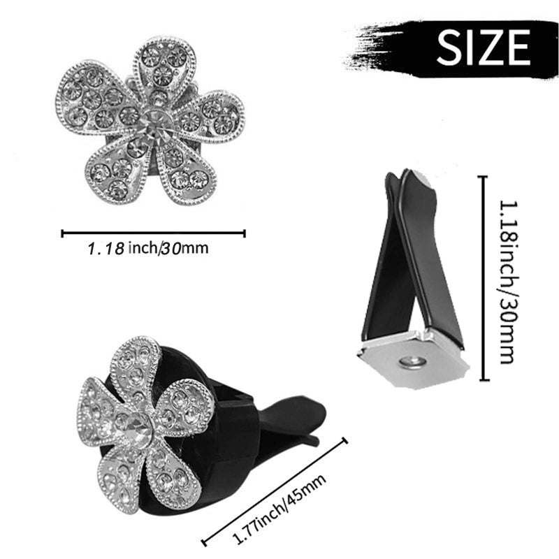 LARDROK 5 Pcs Car Vent Clip,Bling Flower Car Air Fresheners Vent Clips Cute Car Vent Decorations,Car Diffuser Rhinestone Car Interior Decoration Charm Car Vent Accessories - Image 2