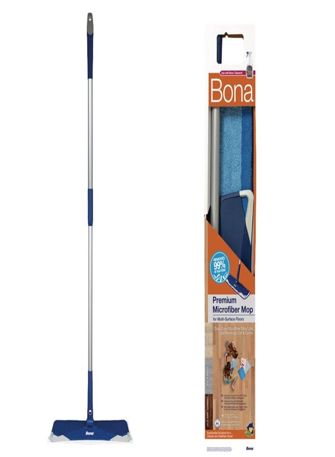 Bona Premium Microfiber Floor Mop | Wet & Dry Cleaning for Wood, Tile, Marble, Stone, Laminate, Vinyl & Granite Floors | Reusable Washable Pad | Easy Attach Mop for Home, Kitchen & Office Use - Image 1