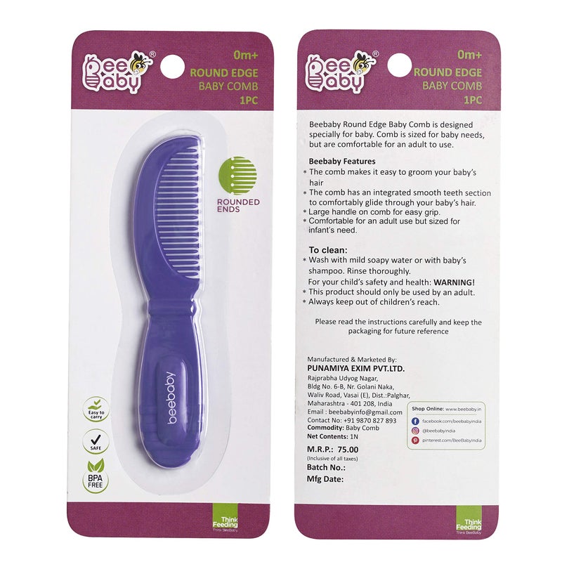 BEEBABY Baby Comb Pack of 2 Soft Bristles Hair Comb For Babies, Infants and Toddlers, Nursery Newborn Showers, Cradle Cap & Birthday Gift: Pink & Green - Image 4