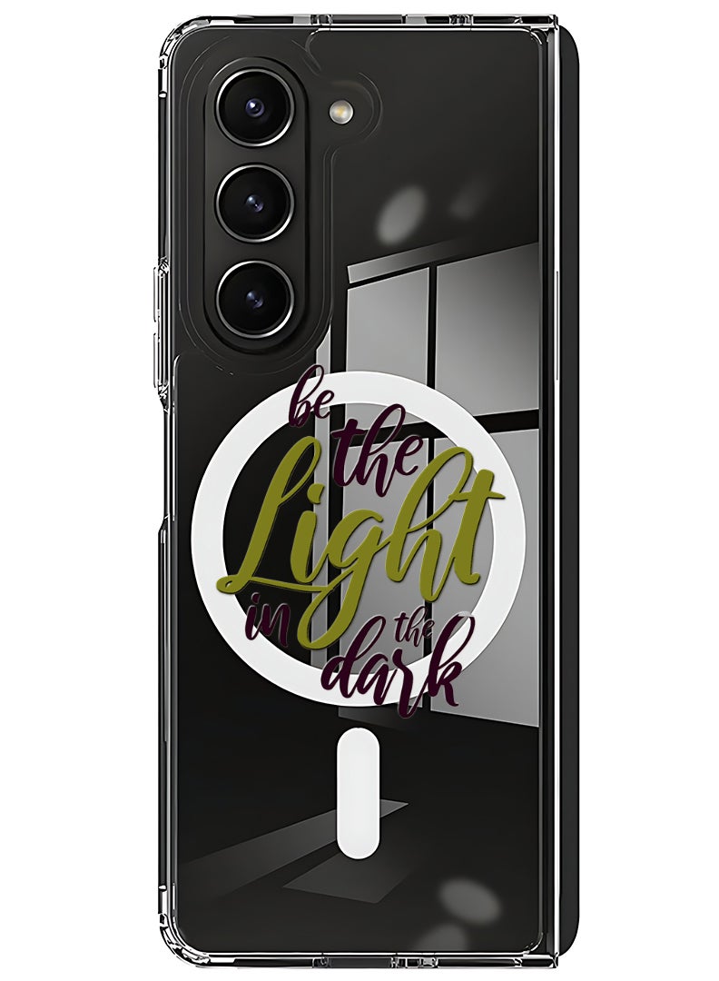 Theodor Magnetic Case for Samsung Galaxy Z Fold 6 Compatible with MagSafe Wireless Charging, Shockproof Phone Bumper Cover Be the Light in the Dark - Image 1