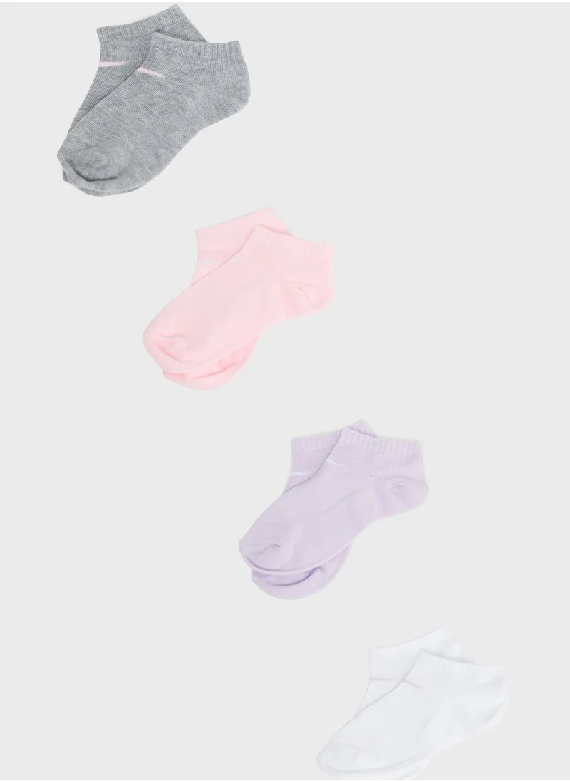 Nike Kids 6 Pack Metallic Swoosh Low Socks