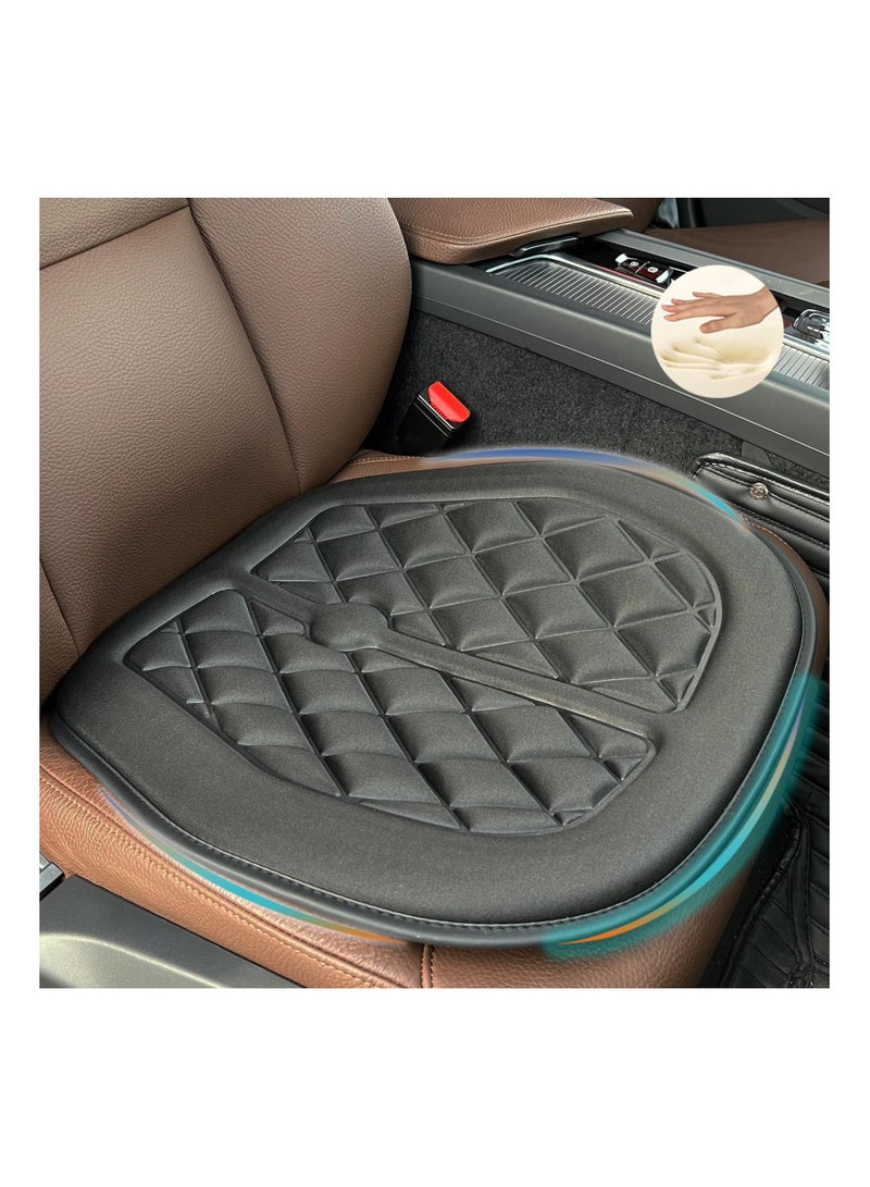 Car Seat Cushion, Comfort Memory Foam Driver Seat Cushion, Sciatica and Lower Back Pain Relief, Non-slip Rubber Bottom Seat Cushions for Car Seat Driver, Office Chair, Wheelchair - Black - Image 1