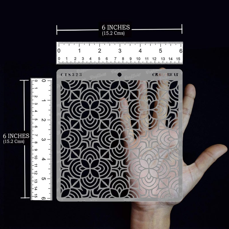 CrafTreat Flower Stencil for Fabric - Flowers and Curves - Size: 6X6 Inches - Flower Stencil for Painting - Painting Flower Stencil for Craft and Art - Flower Stencil Painting - Image 3