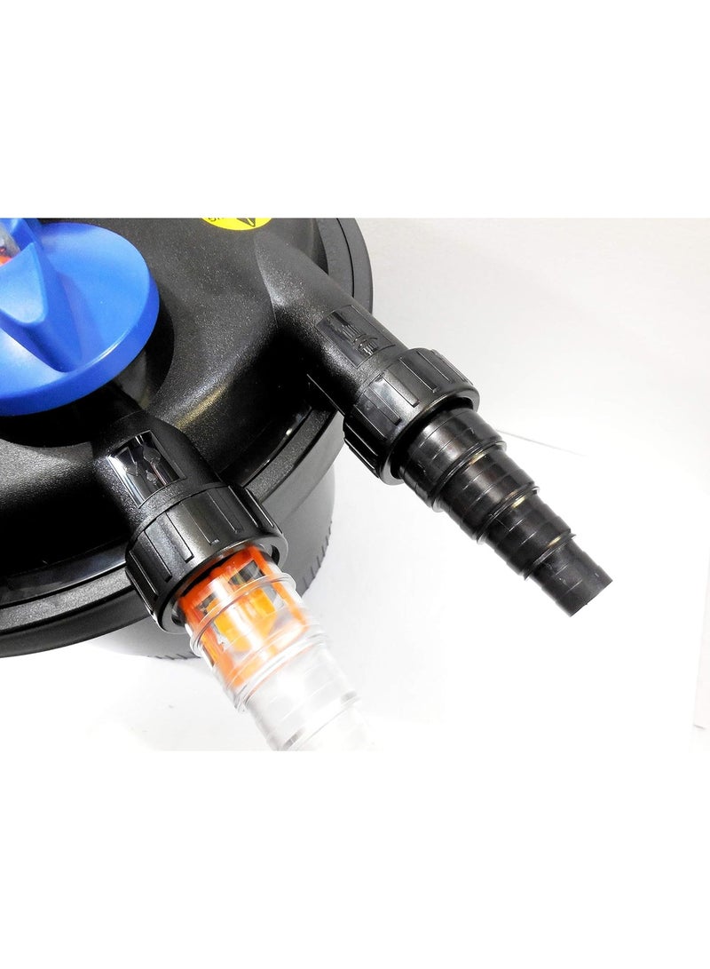 سان سان فلتر SunSun CPF-5000 لبرك الضغط UVC 11W | فلتر جودة مياه البرك بنظام الضغط الحيوي | معدات معالجة مياه أحواض السمك الدائرية لتنظيف البرك (أسود) - Image 4