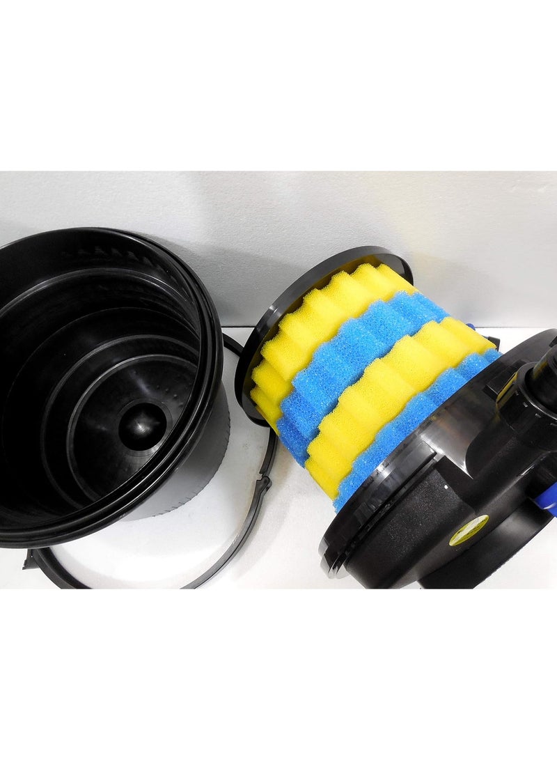 سان سان فلتر SunSun CPF-5000 لبرك الضغط UVC 11W | فلتر جودة مياه البرك بنظام الضغط الحيوي | معدات معالجة مياه أحواض السمك الدائرية لتنظيف البرك (أسود) - Image 5