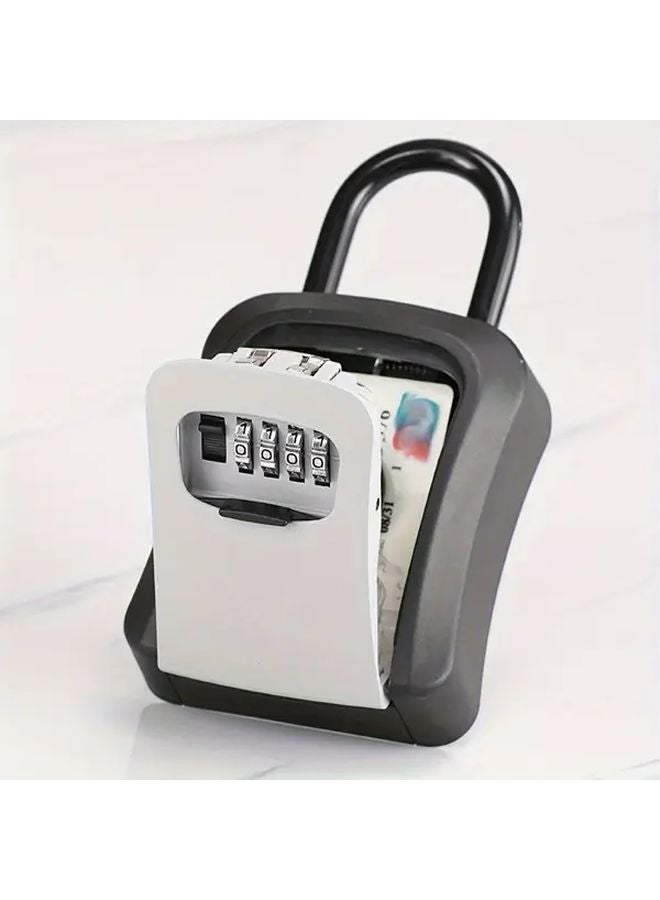 Black Weather Resistant Combination Lock Box 4 Digit Wall Mount Outdoor Key Storage - Image 5