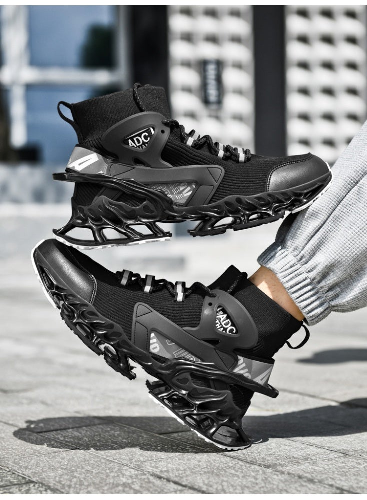 NIBEMINENT Men High-Top Blade Running Shoes Breathable Sock Sneakers Male Outdoor Jogging Shoes Anti-Slippery - Image 3