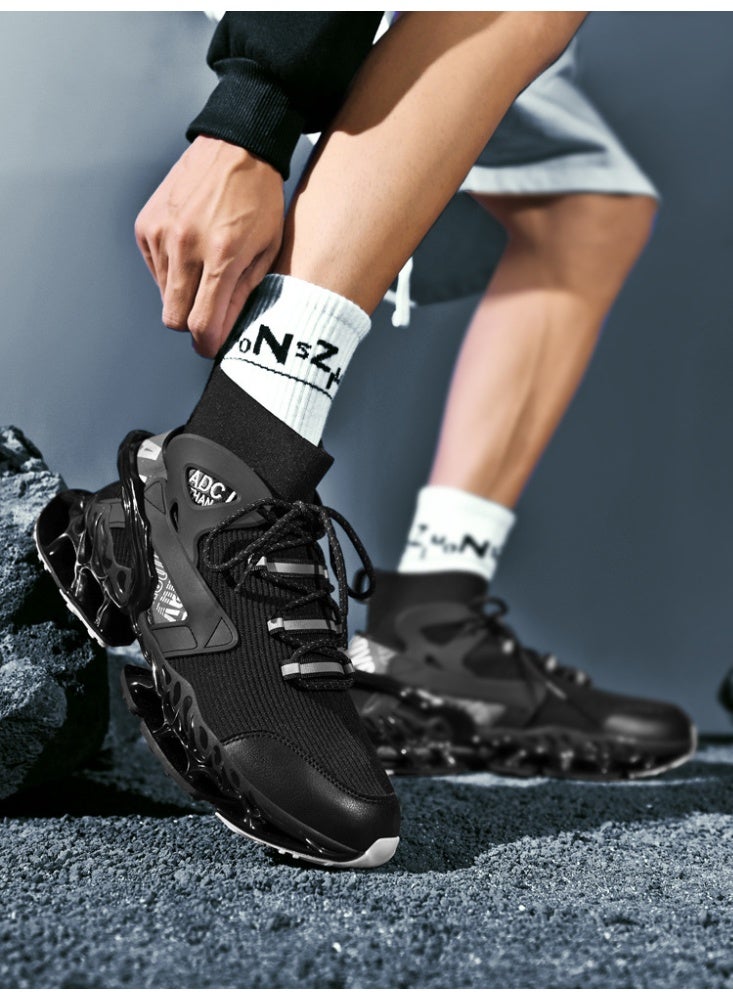 NIBEMINENT Men High-Top Blade Running Shoes Breathable Sock Sneakers Male Outdoor Jogging Shoes Anti-Slippery - Image 2
