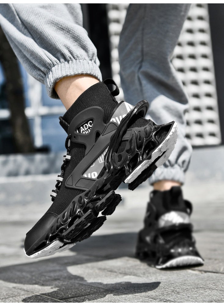 NIBEMINENT Men High-Top Blade Running Shoes Breathable Sock Sneakers Male Outdoor Jogging Shoes Anti-Slippery - Image 4