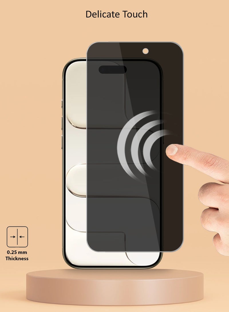 Techie iPhone 17 Air Privacy Tempered Glass Screen Protector - Premium Privacy Glass 9H Hardness 0.33 mm Rounded Edges Anti Bubbles Easy Installation - Image 4