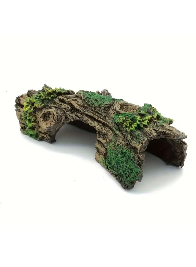 حمام الشارقة كهف خشبي واحد لموئل الزواحف والبرمائيات مخبأ مجوف من جذع شجرة - Image 1