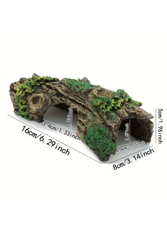 حمام الشارقة كهف خشبي واحد لموئل الزواحف والبرمائيات مخبأ مجوف من جذع شجرة - Image 2