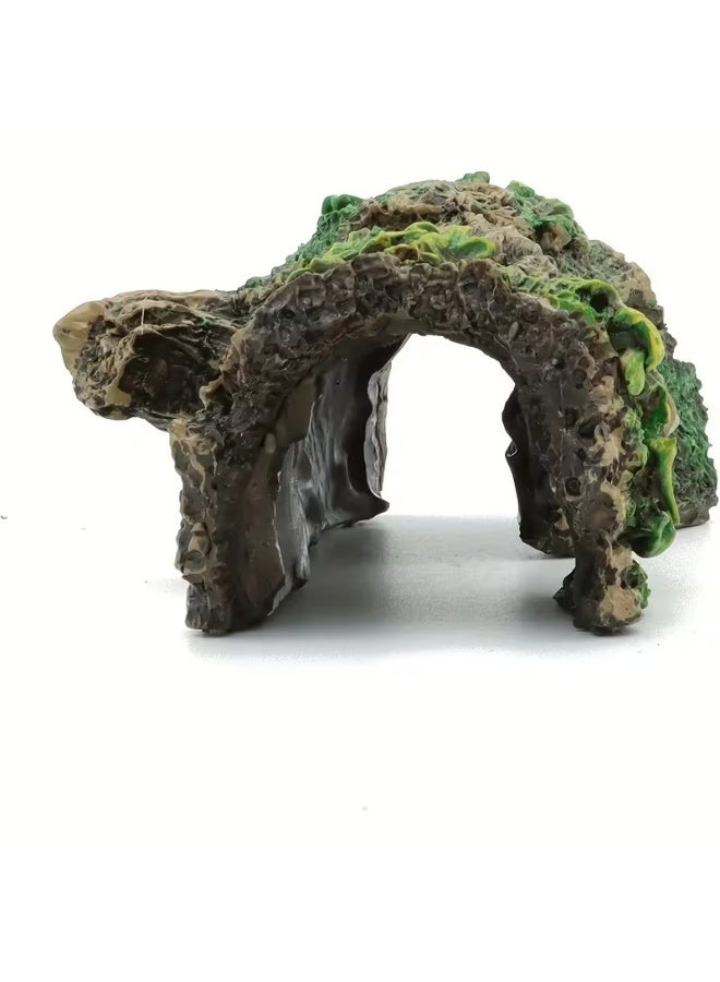 حمام الشارقة كهف خشبي واحد لموئل الزواحف والبرمائيات مخبأ مجوف من جذع شجرة - Image 3