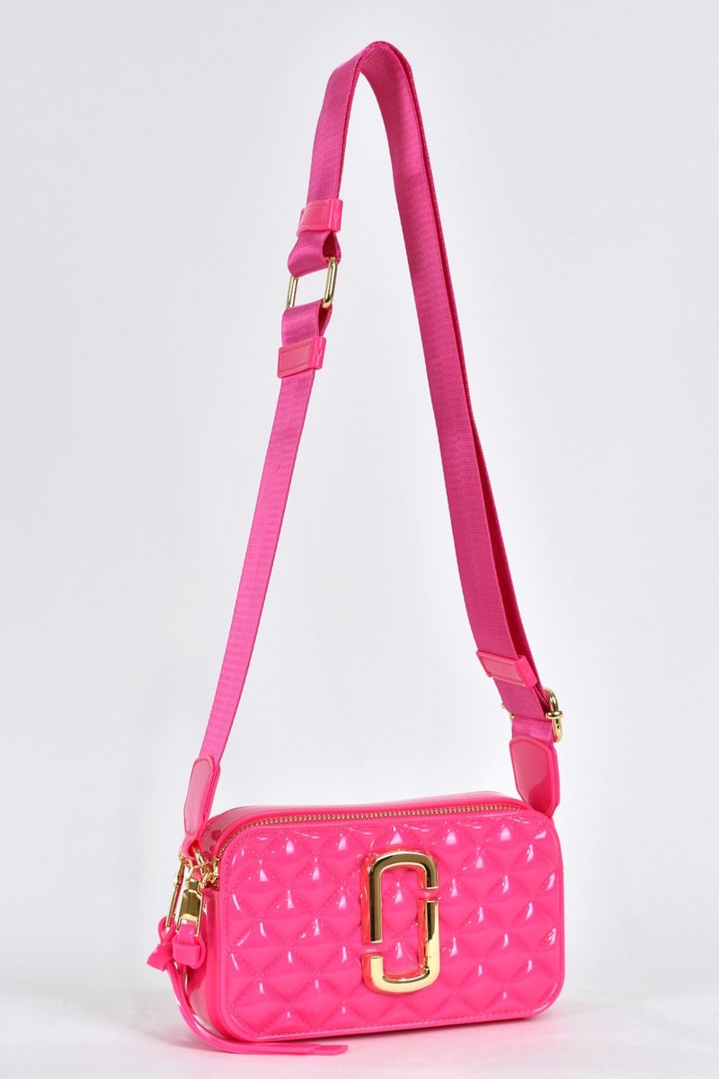 Elatae Women's Shoulder Strap Silicone Crossbody Bag Pink 26398  - Image 2