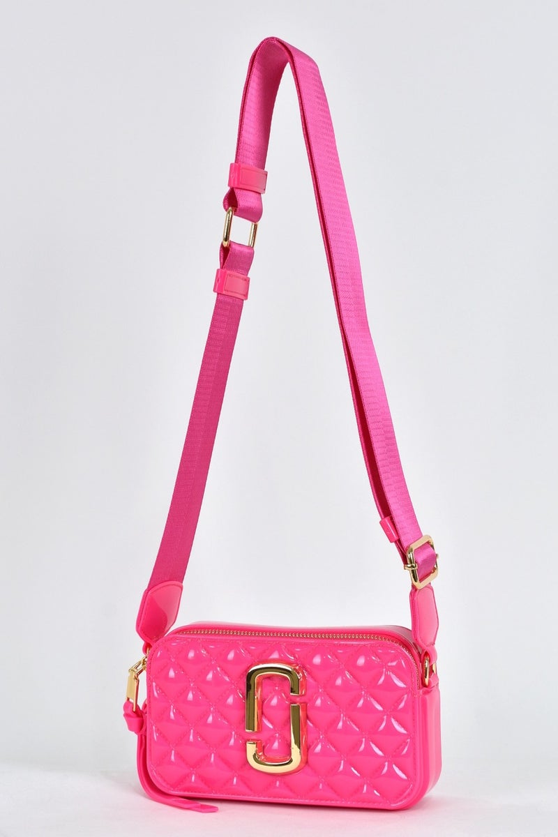 Elatae Women's Shoulder Strap Silicone Crossbody Bag Pink 26398  - Image 3
