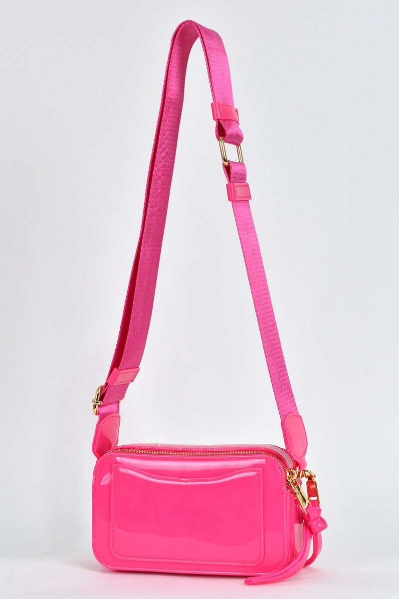 Elatae Women's Shoulder Strap Silicone Crossbody Bag Pink 26398  - Image 5