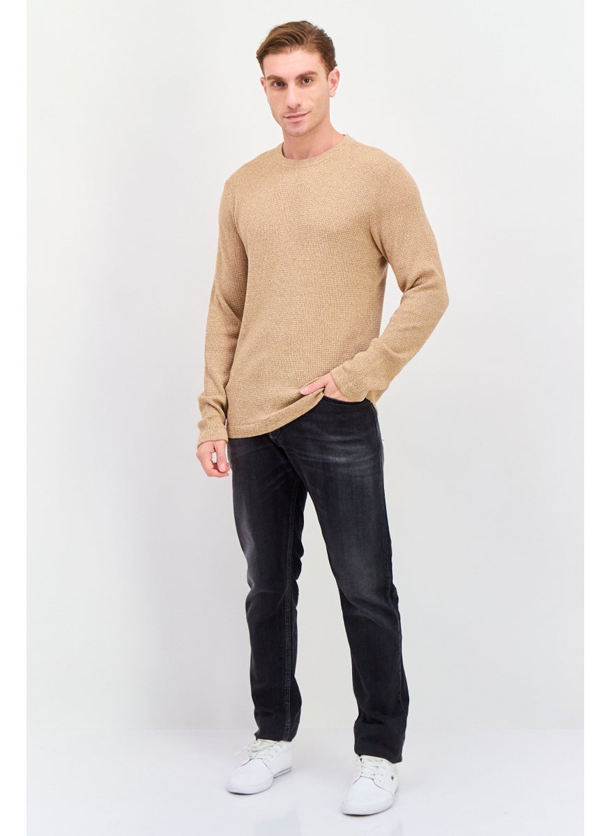 Selected Homme Men Crew Neck Long Sleeve Knitted Sweater, Brown  - Image 2