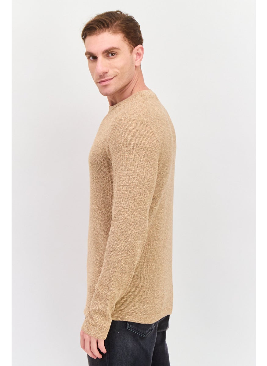 Selected Homme Men Crew Neck Long Sleeve Knitted Sweater, Brown  - Image 4