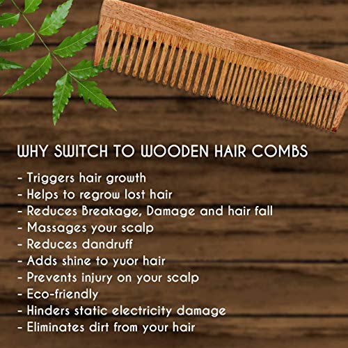 INSIME Wooden Pocket comb for men | Small Comb for women purse | Travel hair comb for men & women mini comb | Neem Wood Travel comb pocket kangi - Image 5