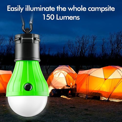 FLY2SKY Portable LED Tent Lamp, Clip Hook Hurricane Emergency Light Bulb, Camping Equipment Lanterns for Hiking, Backpacking Outage, B-CLOSED-HOOK, 4 Packs - Image 2