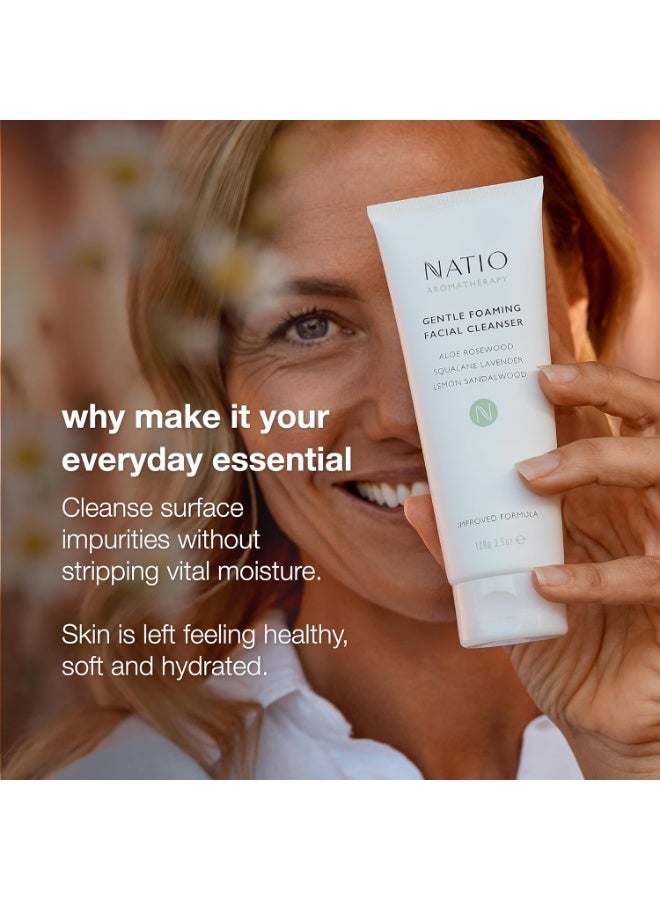 Natio Aromatherapy Gentle Foaming Facial Cleanser, 100 ml - Face Cleanser with Aloe Vera - Face Wash for Moisture Balance for All Skin Types - Image 2