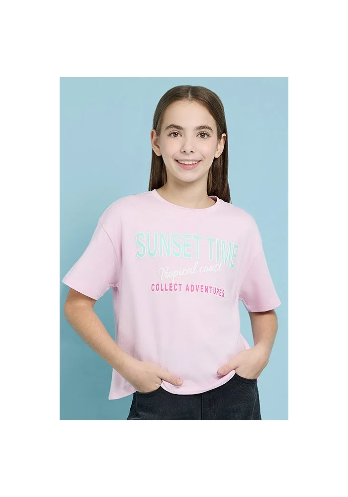 R&b Printed T-Shirt with Crew Neck and Short Sleeves