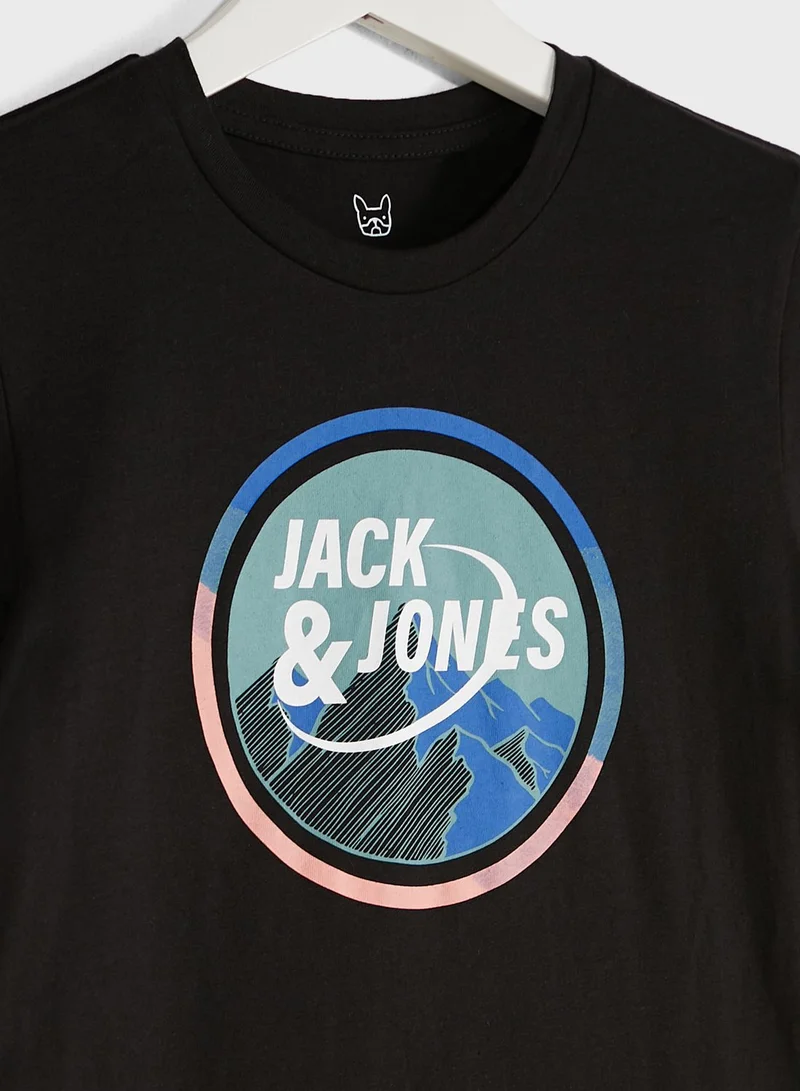 Jack & Jones Junior Youth Graphic Print Round Neck T-Shirt