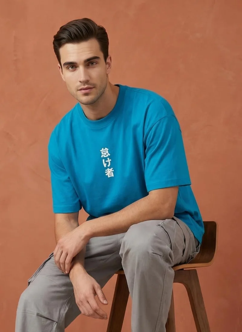 نوبيرو Men Oversized Graphic Printed T-shirt