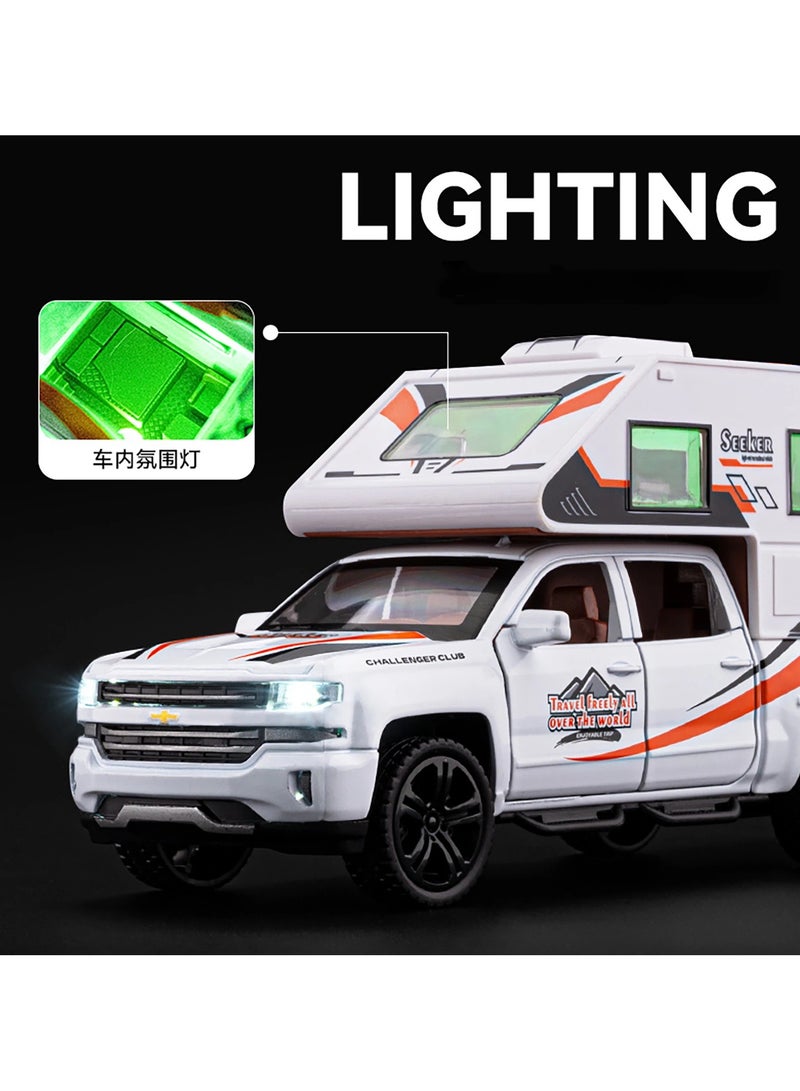 general 1:32 Chevrolet Off-Road Camping Die-Cast Car Model with Lights and Sound Effects Desktop Ornament Can Be Gifted to Family and Friends - Image 2