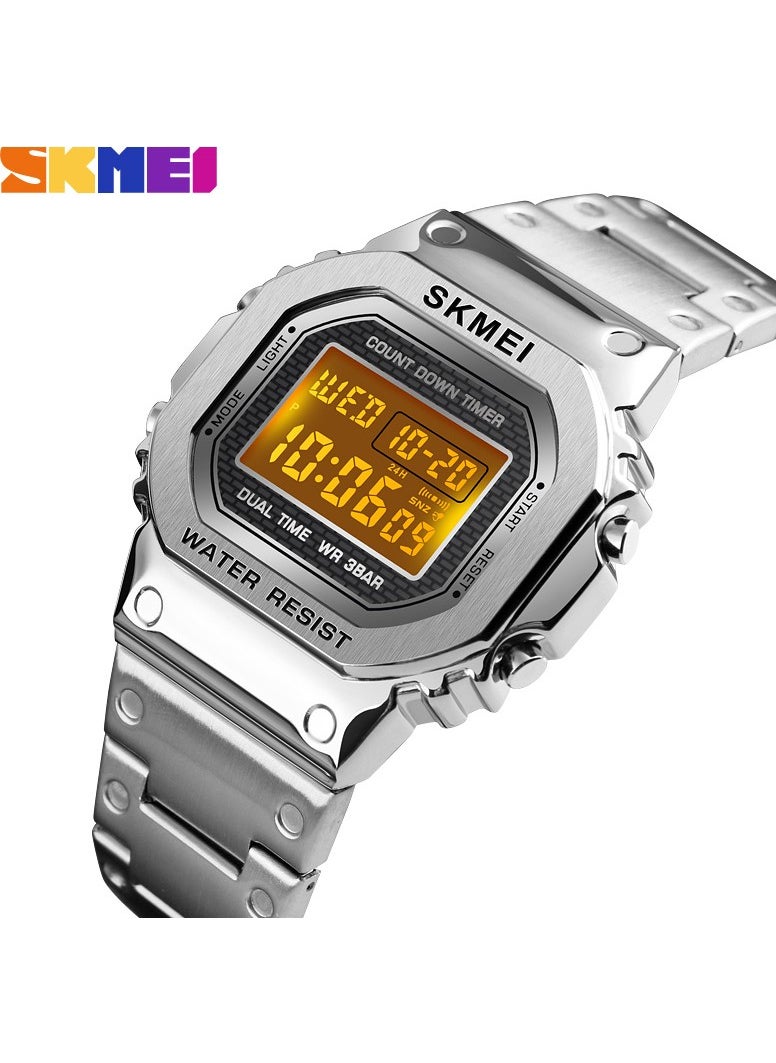 HANYANG - 1433 Gold New Skmei 1456 Outdoor Sports Chronograph Countdown Digital Watch For Men Top Brand Steel Digital Mens Watches Reloj Hombre (From Overseas) - Image 1