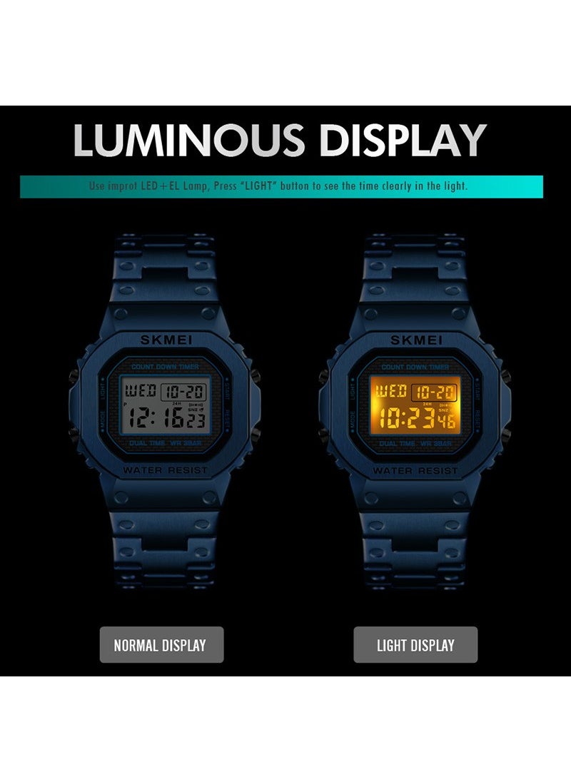 HANYANG - 1433 Gold New Skmei 1456 Outdoor Sports Chronograph Countdown Digital Watch For Men Top Brand Steel Digital Mens Watches Reloj Hombre (From Overseas) - Image 1