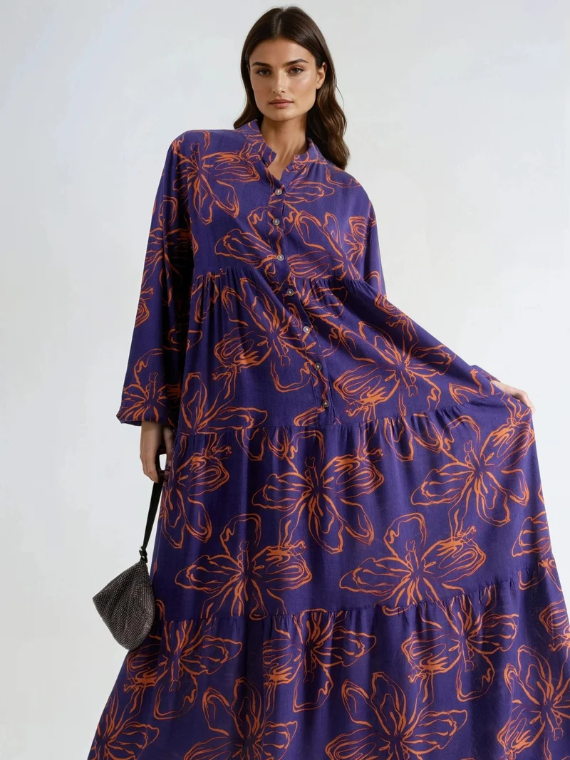 هيكاب Comfortable Patterned Maxi Dress