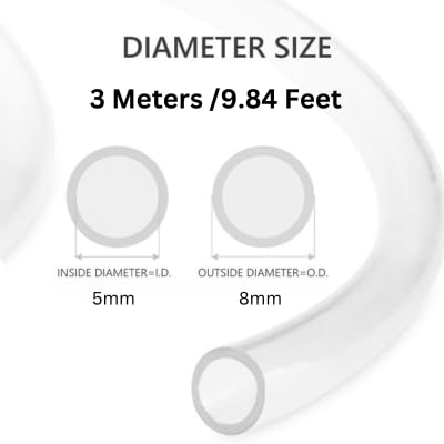 Generasis Transparent Silicone Pipe 5mm ID x 8mm OD 3 Metre Length Water Purifier Pipe DIY Project Silicone Hose Tube for Home Brewing Winemaking Medical Purpose Food Grade - Image 2