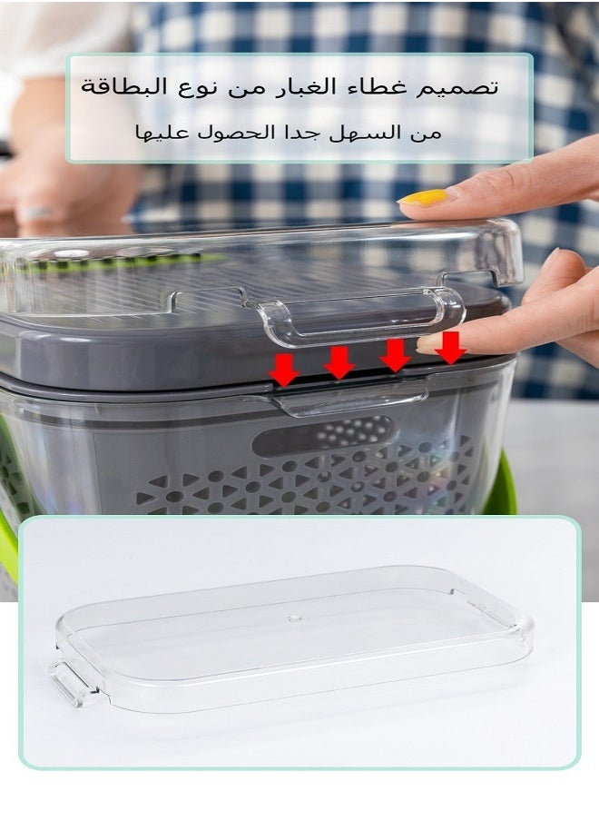 ماركة غير محددة - مجموعة مفرمة وخافضة الخضروات متعددة الوظائف 22 قطعة - مفرمة العاصفة مع صندوق تخزين، تشمل المبشرة والخافضة لتحضير الطعام بسرعة وسهولة - Image 1