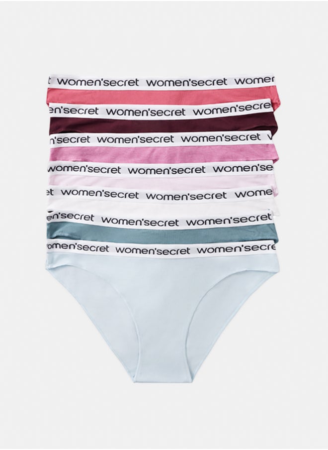 women'secret Pack Of 7 Classic Cotton Panties With Logo  - Image 1