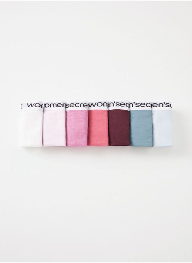 women'secret Pack Of 7 Classic Cotton Panties With Logo  - Image 3