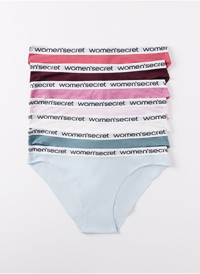 women'secret Pack Of 7 Classic Cotton Panties With Logo  - Image 5