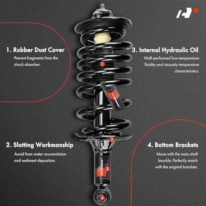 أ-بريميوم زوج خلفي كامل من 2 مجموعة دعامة ونابض لولبي متوافق مع لاند روفر Lr4 2010-2016 رينج روفر سبورت 2006-2013 Lr3 2005-2009 استبدال جانب السائق والراكب 28920394 - Image 4