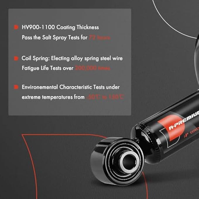 أ-بريميوم زوج خلفي كامل من 2 مجموعة دعامة ونابض لولبي متوافق مع لاند روفر Lr4 2010-2016 رينج روفر سبورت 2006-2013 Lr3 2005-2009 استبدال جانب السائق والراكب 28920394 - Image 5