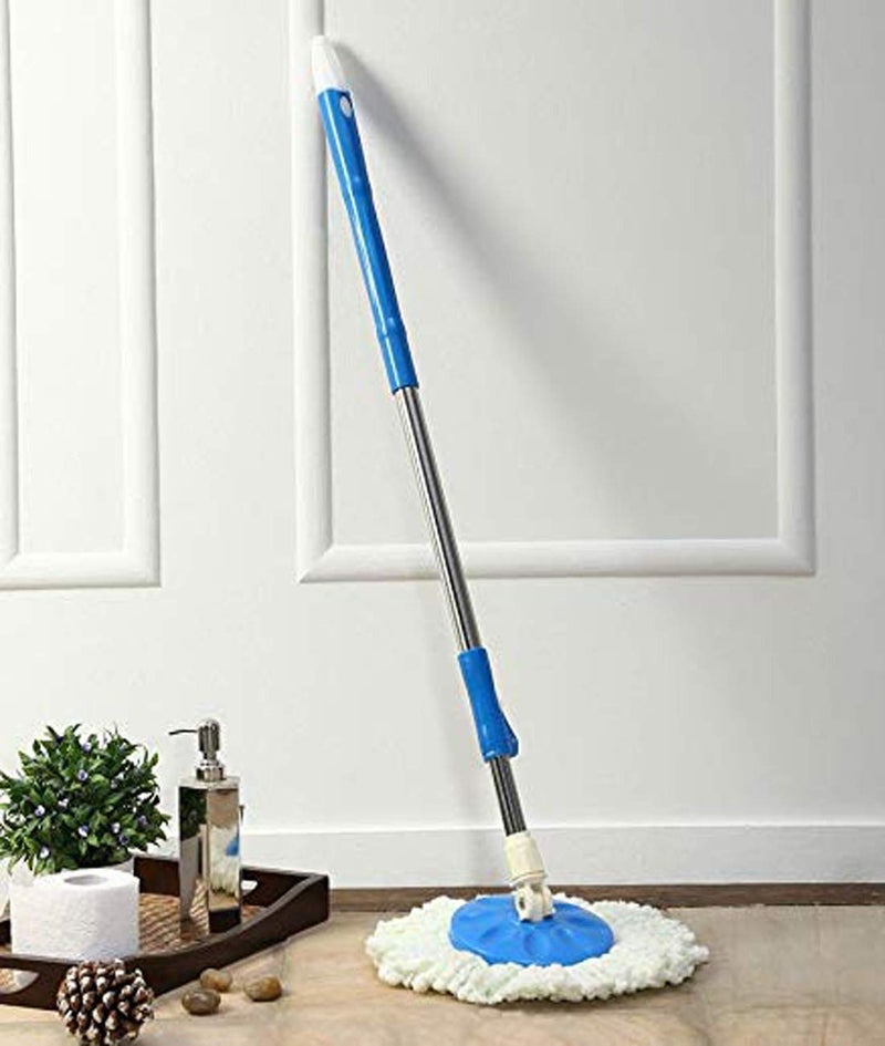Dmitry Spin Mop Broom Handle Stick with Microfiber Head Mop Refill Stainless Steel Pole for 360 Floor Cleaning Random Color - Image 1