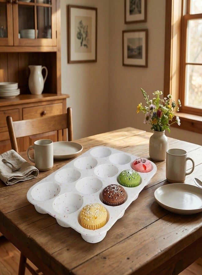 Ahorasky 2Pcs Silicone Muffin Pan for Baking - 12 Cup Regular Size Cupcake Pan, Silicone Muffin Tray, Nonstick Cupcake Baking Pan Molds for Baking Homemade Muffins - Image 5