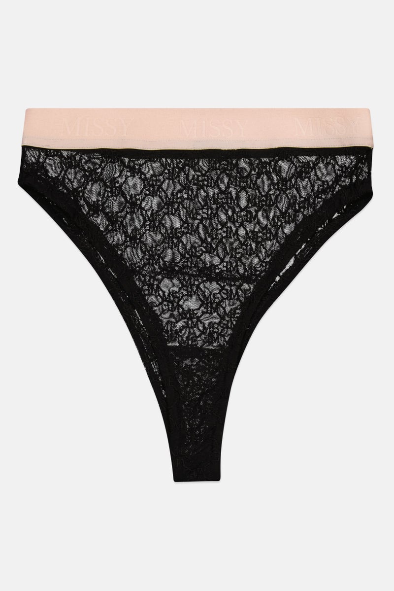 MISSY EMPIRE Women Pull On Mesh Panty, Black - Image 1