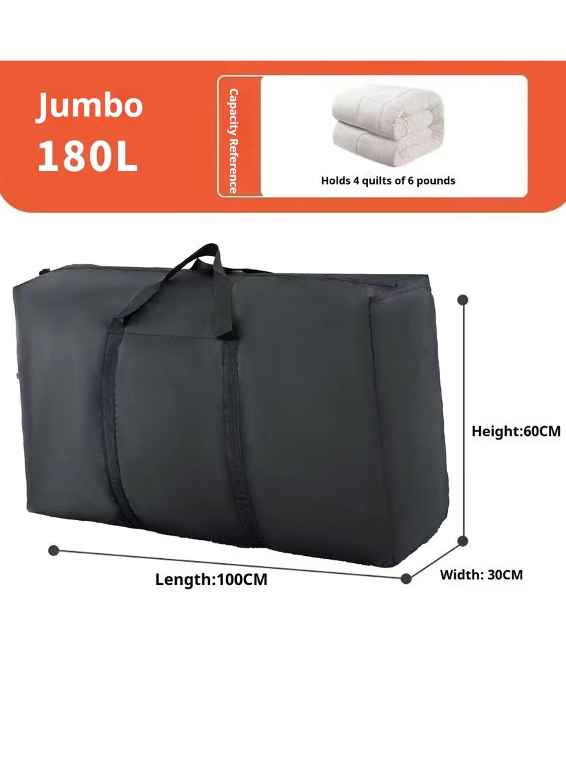 180L Extra Large Moving Bags with Strong Zippers & Carrying Handles, Storage Bags Storage Totes for Clothes, Moving Supplies, Space Saving, Oversized Storage Bag Organizer for Moving, Traveling  - Image 1